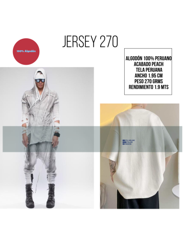 TELA JERSEY ALGODÓN PERUANO 270