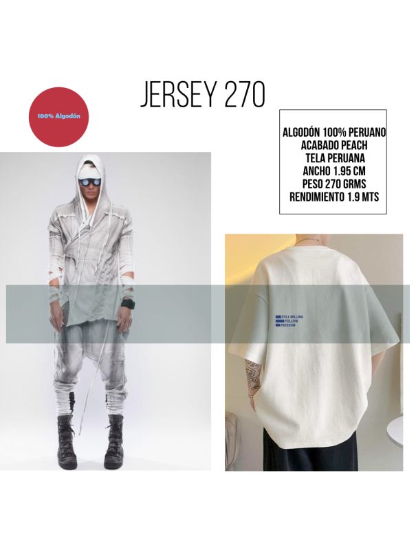 TELA JERSEY ALGODÓN PERUANO 270