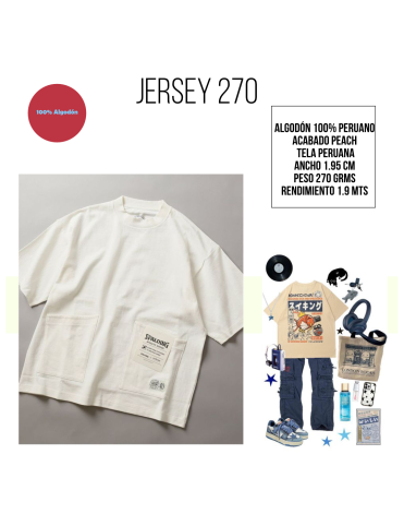 TELA JERSEY ALGODÓN PERUANO 270
