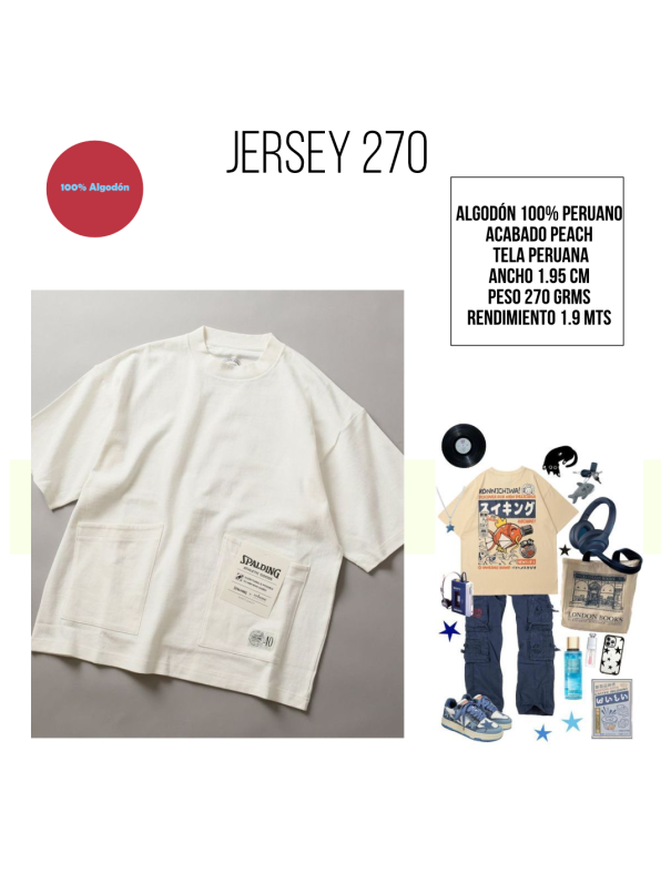 TELA JERSEY ALGODÓN PERUANO 270